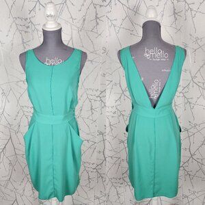 Wilfred Mint Green Deep V-Back Sheath Dress w/ Pockets